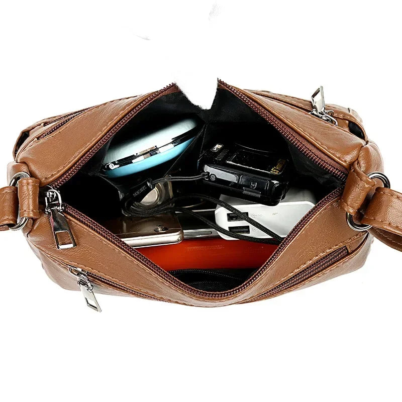VibeWear™ Sac Femme Cuir PU Bandoulière Multi-Compartiments — Grande Capacité