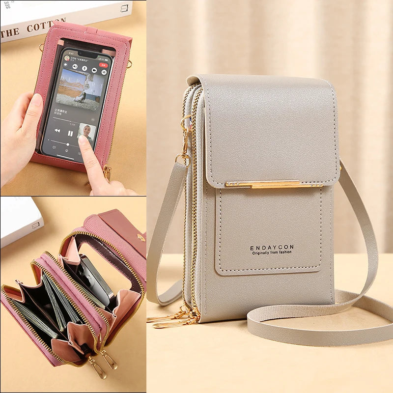 VibeWear™ Mini Sac Femme PU Tactile — Crossbody Multi-Compartiments