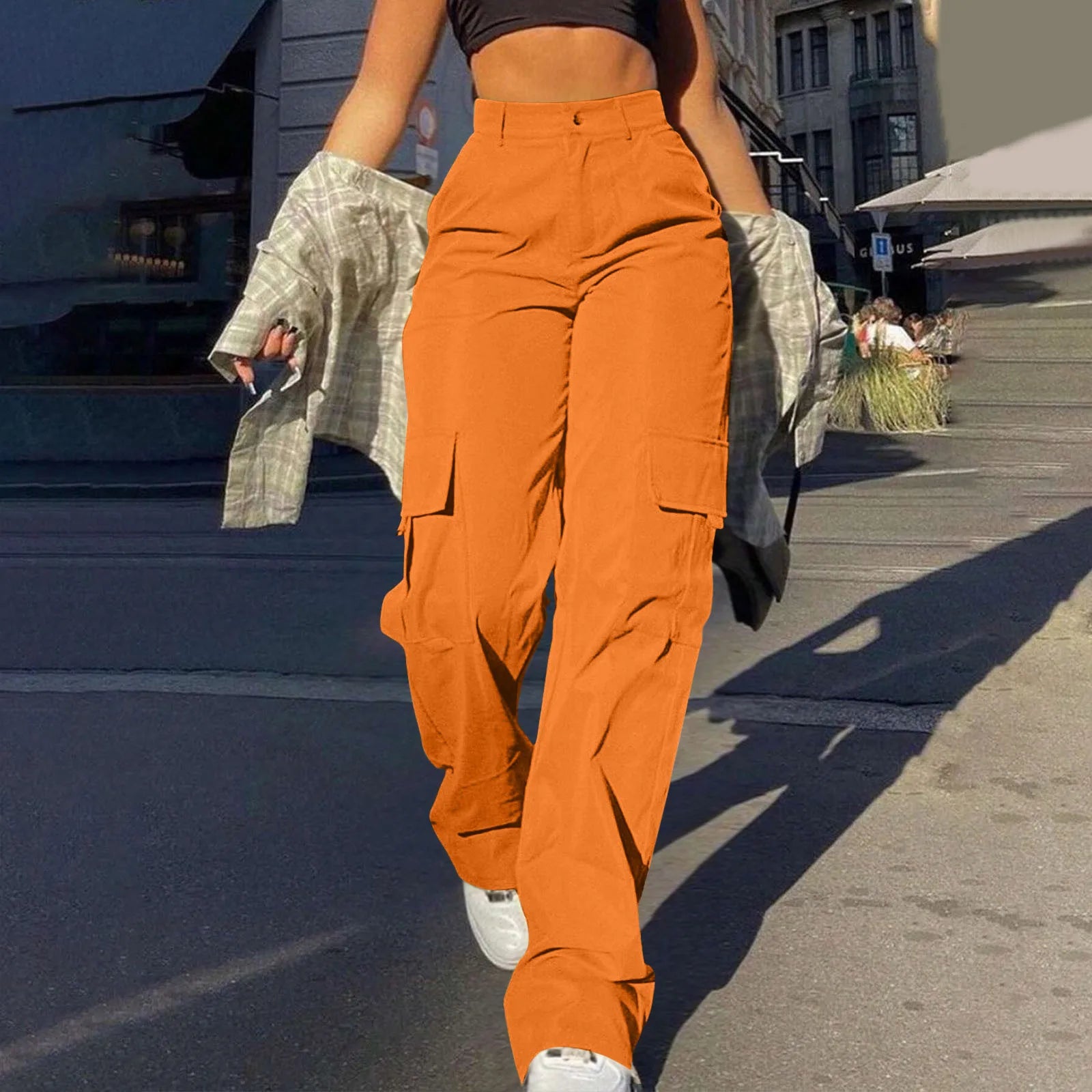 VibeWear™ — Pantalon Cargo Wide Leg Femme