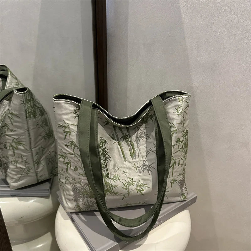 VibeWear™ Tote Bag Femme Grande Capacité — Broderie Florale Style Urban