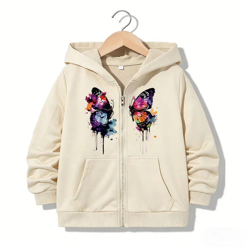 VibeWear™ — Hoodie Zippé Papillon Enfant