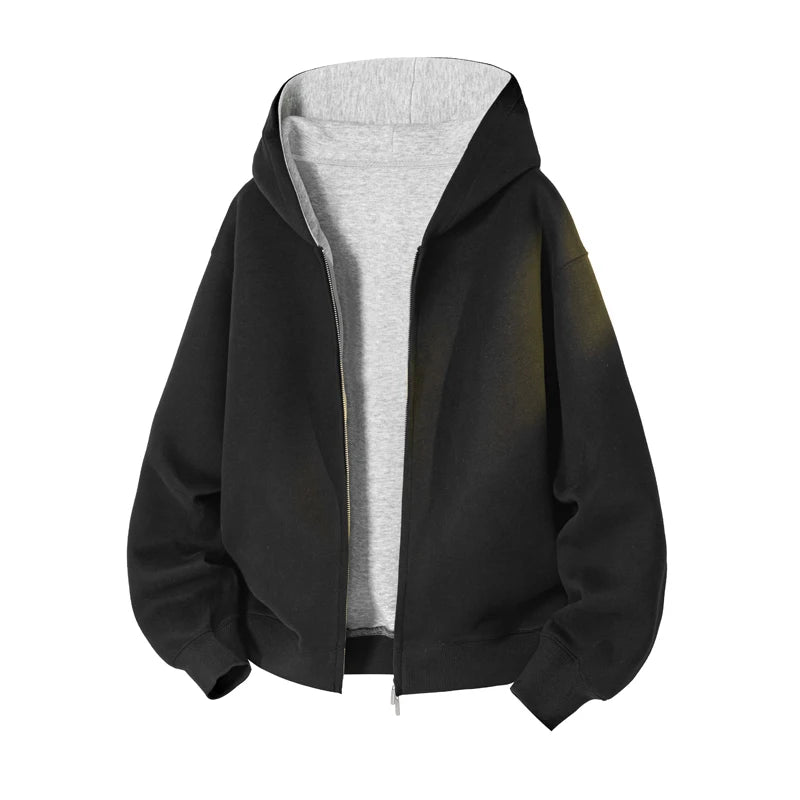 VibeWear™ — Hoodie Zippé Oversize Grande Taille