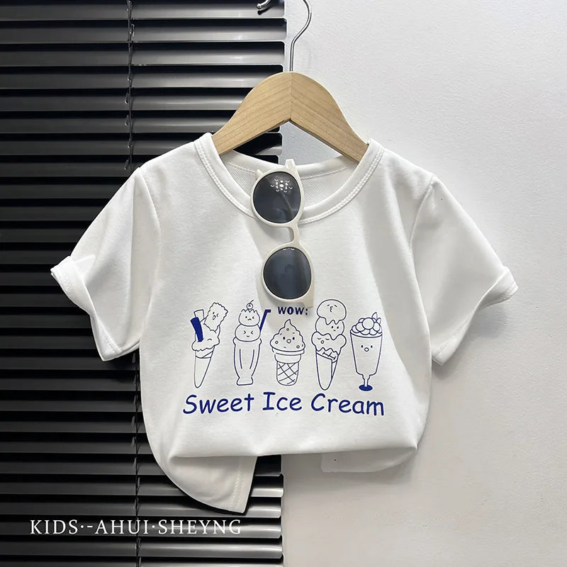 VibeWear™ T-Shirt Bébé Cartoon Unisexe — 1-3 Ans Été