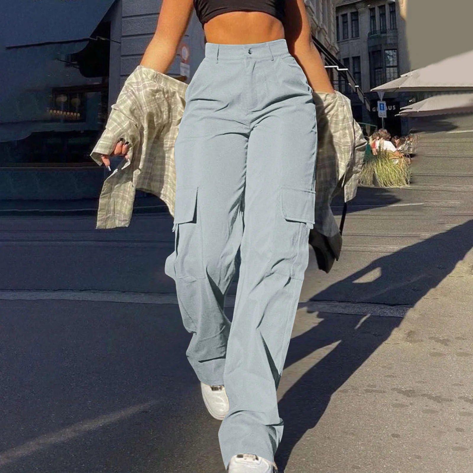 VibeWear™ — Pantalon Cargo Wide Leg Femme