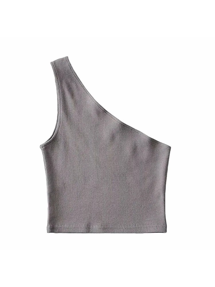 Crop Top Femme Épaule Dénudée Effet Corset