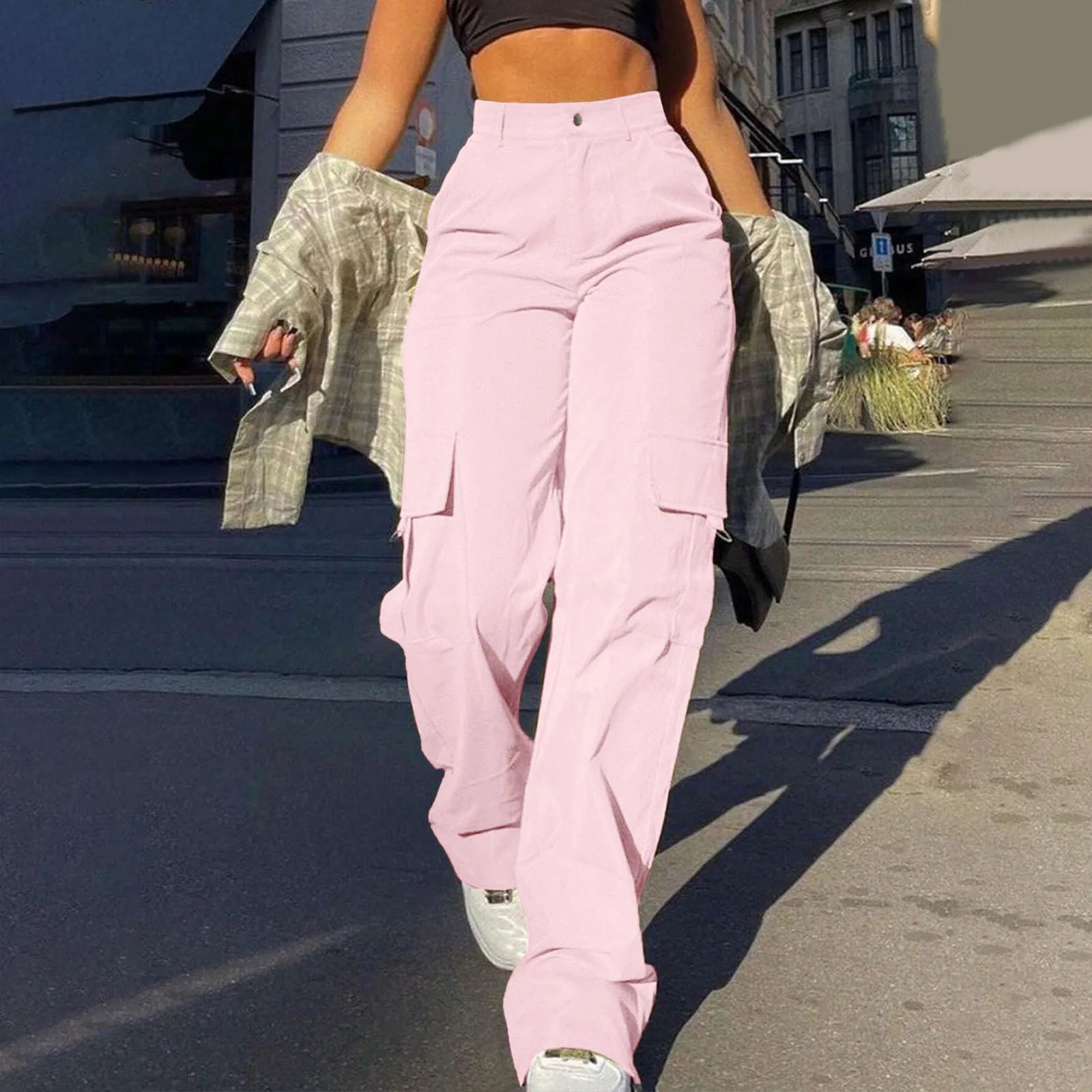VibeWear™ — Pantalon Cargo Wide Leg Femme