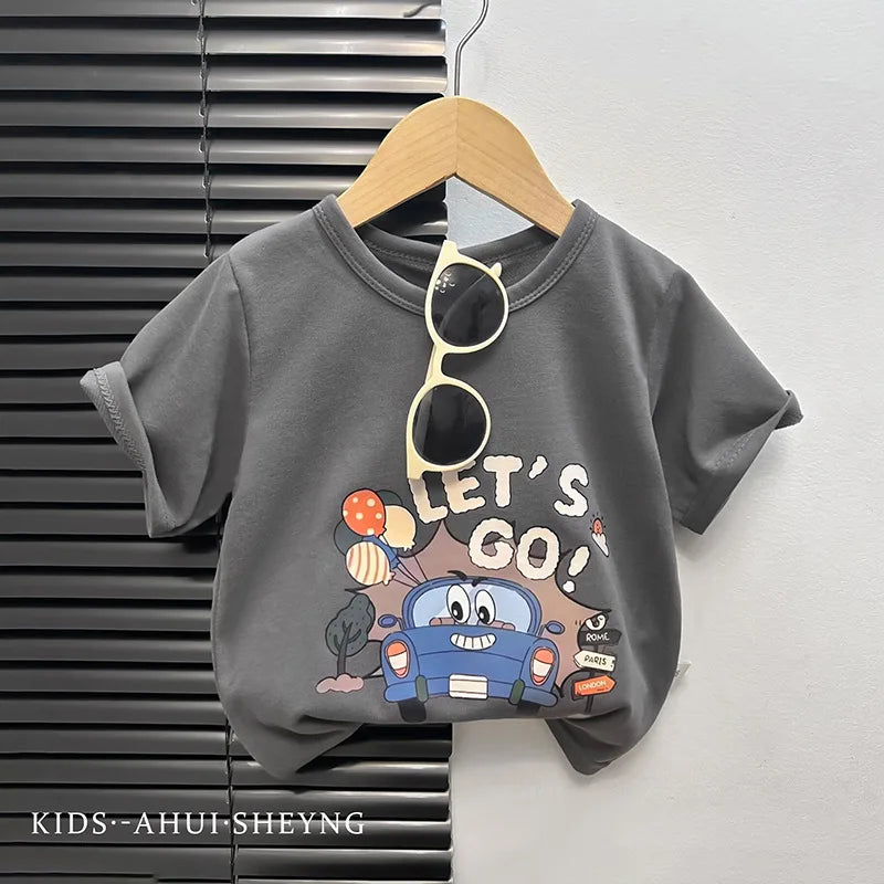 VibeWear™ T-Shirt Bébé Cartoon Unisexe — 1-3 Ans Été