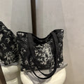 VibeWear™ Tote Bag Femme Grande Capacité — Broderie Florale Style Urban