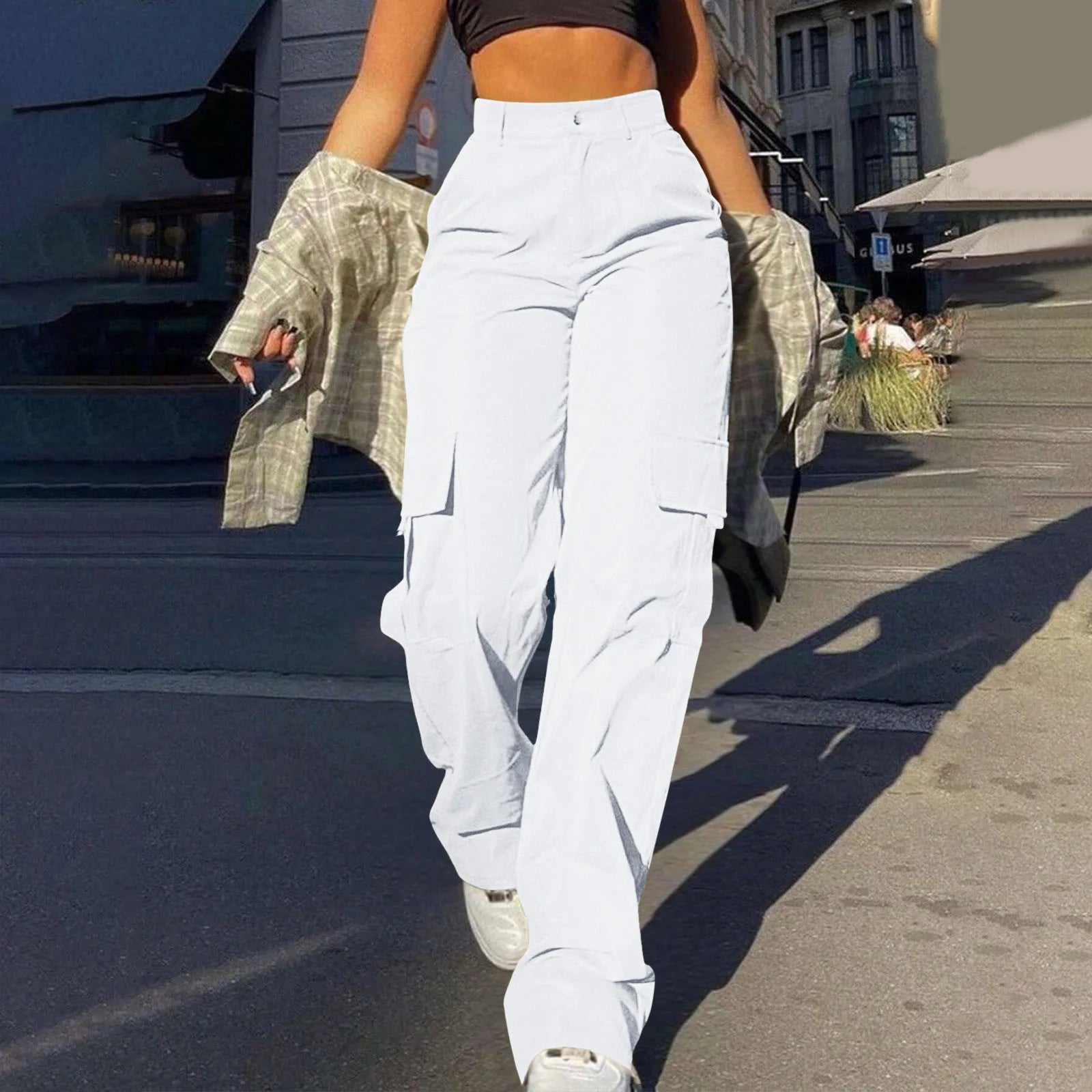 VibeWear™ — Pantalon Cargo Wide Leg Femme