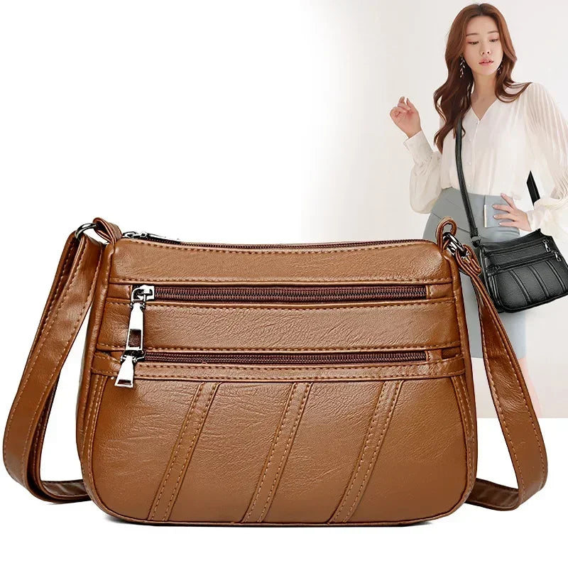 VibeWear™ Sac Femme Cuir PU Bandoulière Multi-Compartiments — Grande Capacité