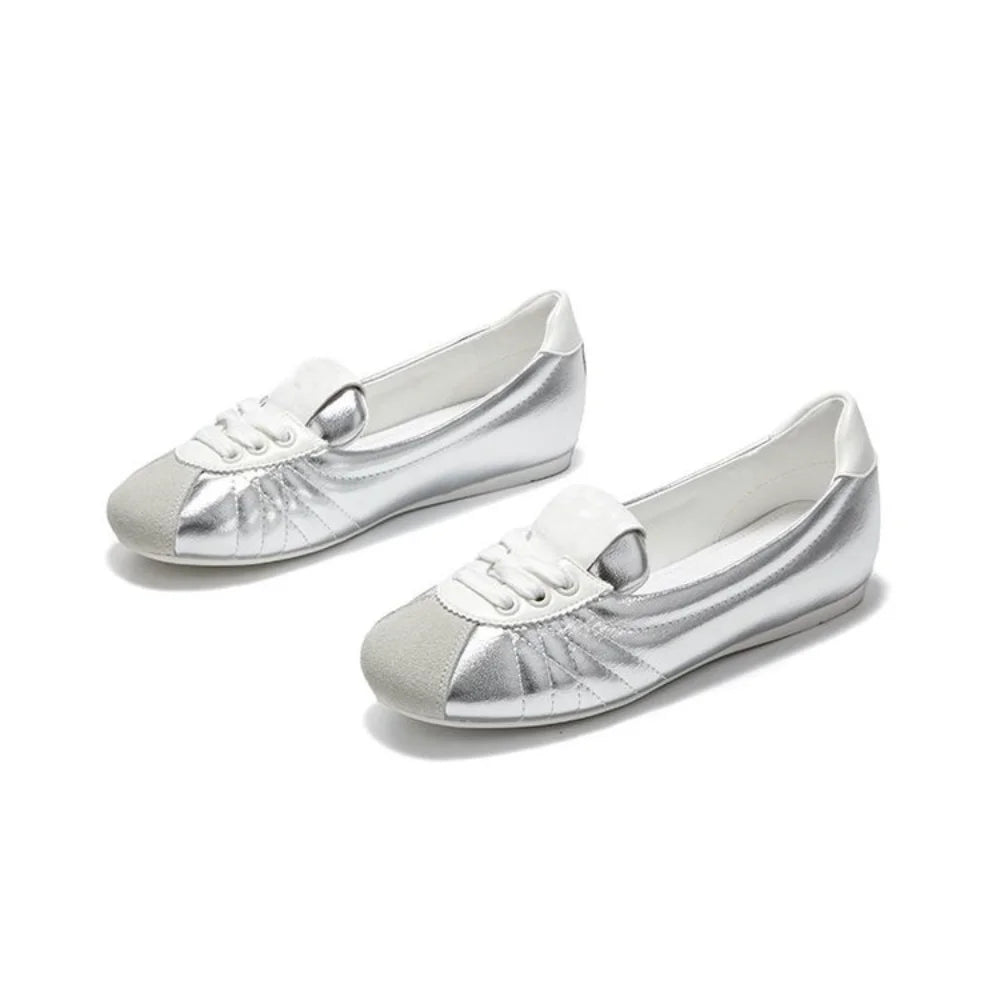 VibeWear™ Sneakers Femme Style Ballet Bicolore Bleu & Blanc — Pointures 35-45