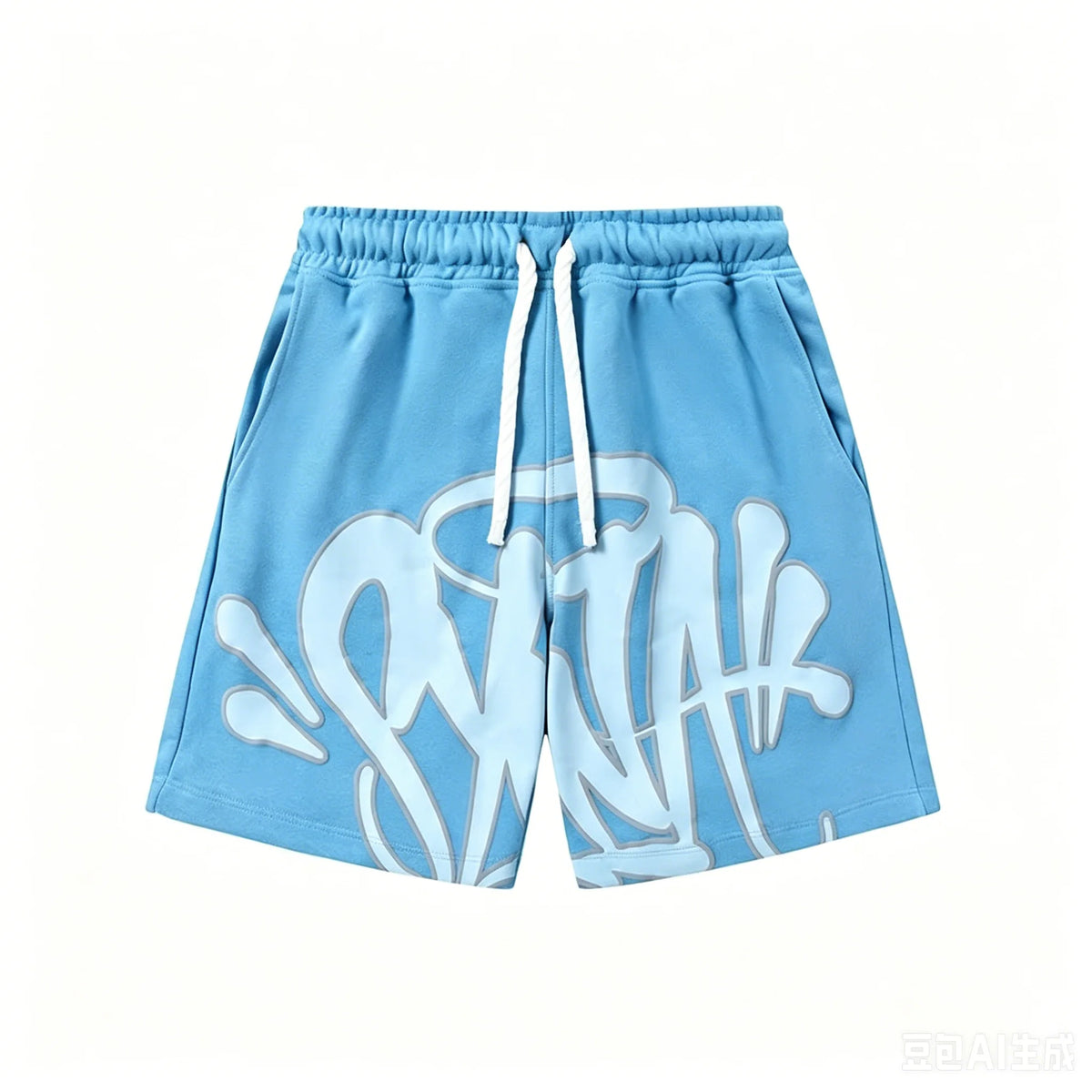 VibeWear™ Short Streetwear Noir Graffiti Lettres Blanc — Séchage Rapide Unisexe