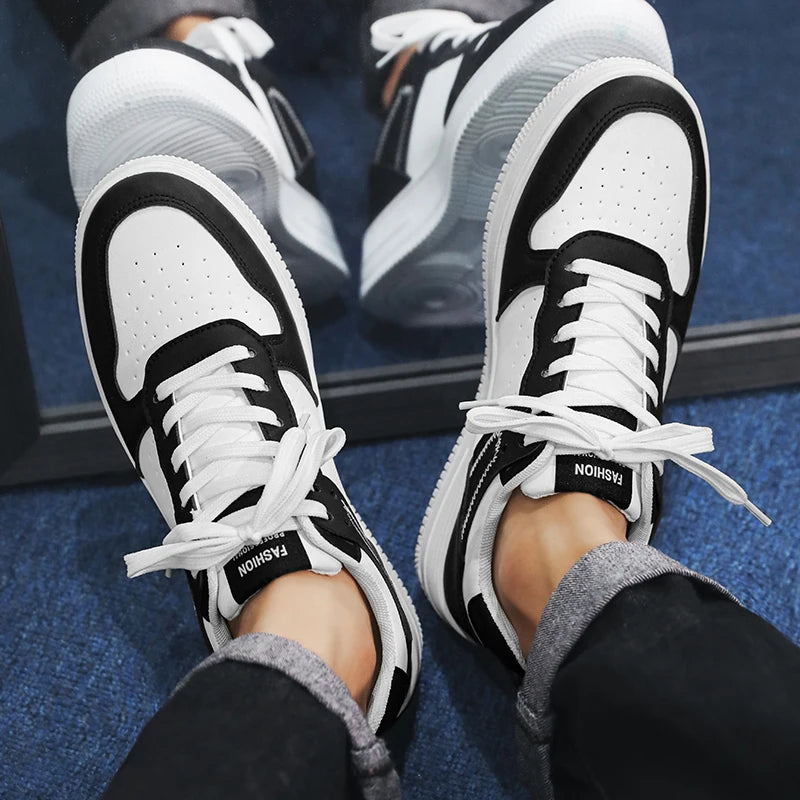 VibeWear™ Sneakers Basses Blanches Style Skate — Unisexe Pointures 39-44