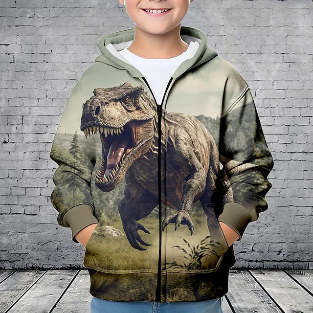 Hoodie Dinosaure 3D Enfant — VibeWear