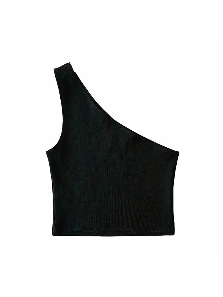 Crop Top Femme Épaule Dénudée Effet Corset