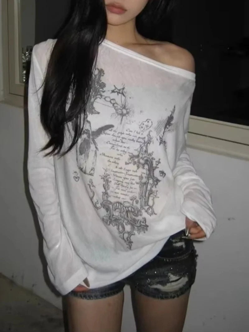 T-shirt Manches Longues Y2K Transparent — VibeWear