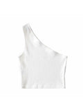 VibeWear™ Crop Top Épaule Dénudée Effet Corset — Col Oblique Sexy Été S-M