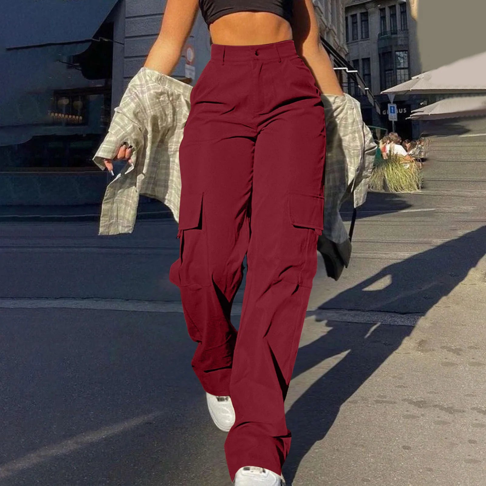 VibeWear™ — Pantalon Cargo Wide Leg Femme