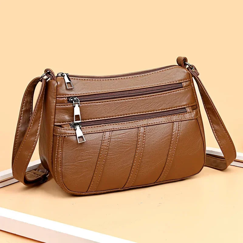 VibeWear™ Sac Femme Cuir PU Bandoulière Multi-Compartiments — Grande Capacité