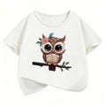VibeWear™ T-Shirt Enfant Hibou Cartoon — Unisexe 7-13 Ans