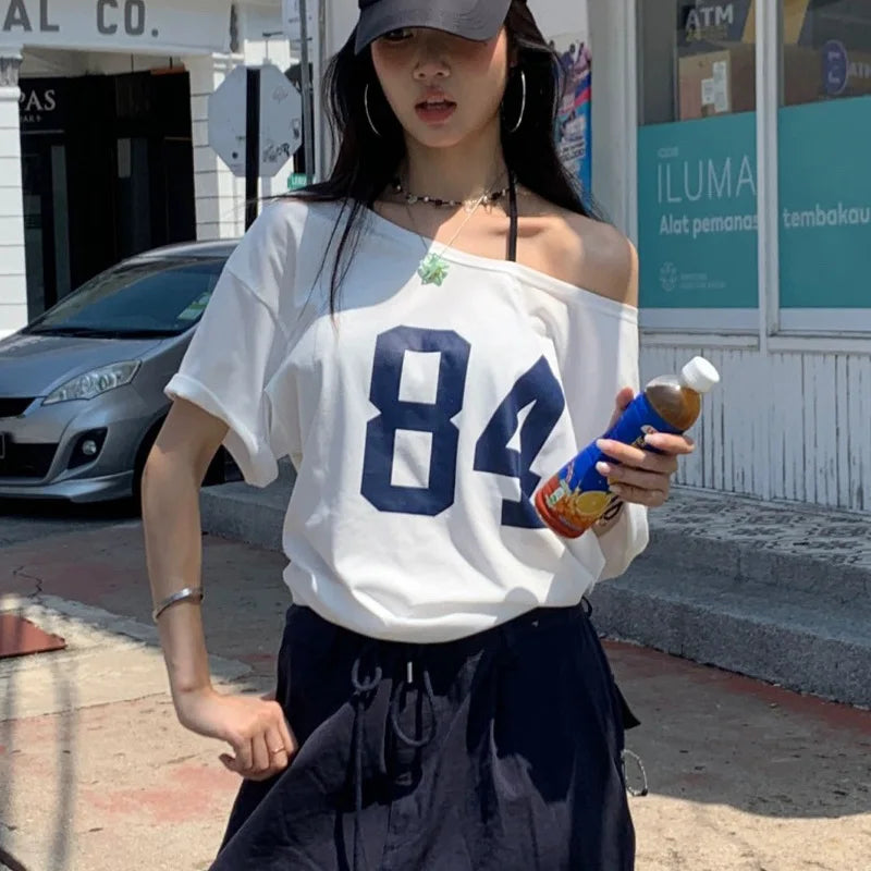 T-shirt Off Shoulder Y2K — VibeWear