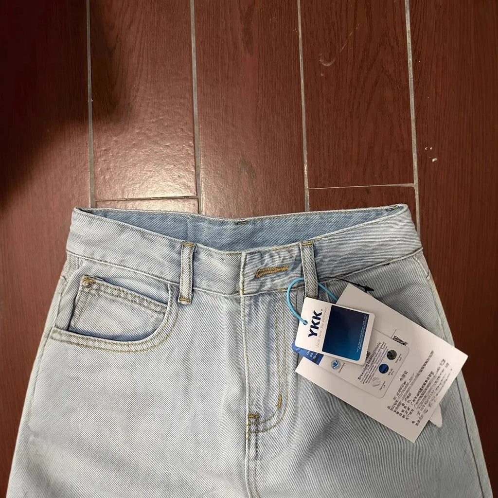 VibeWear™ Light Wash Pink Tag Denim Jeans