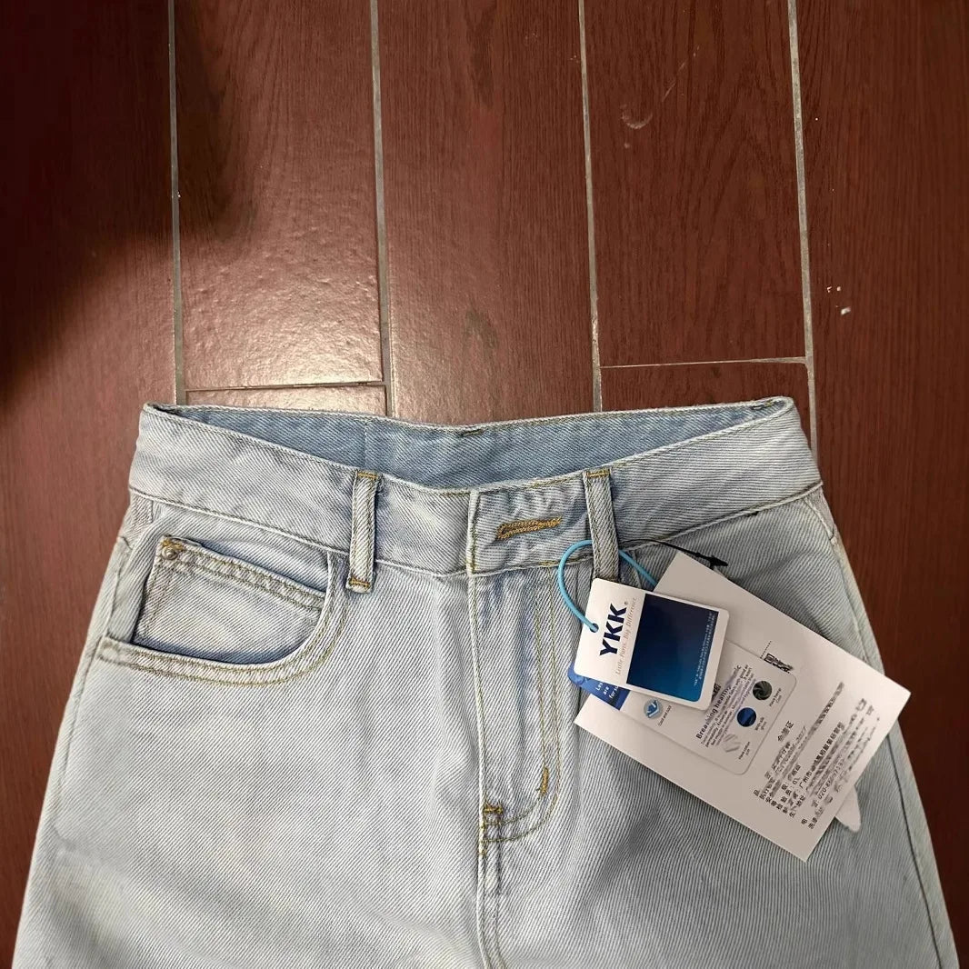 VibeWear™ Light Wash Pink Tag Denim Jeans