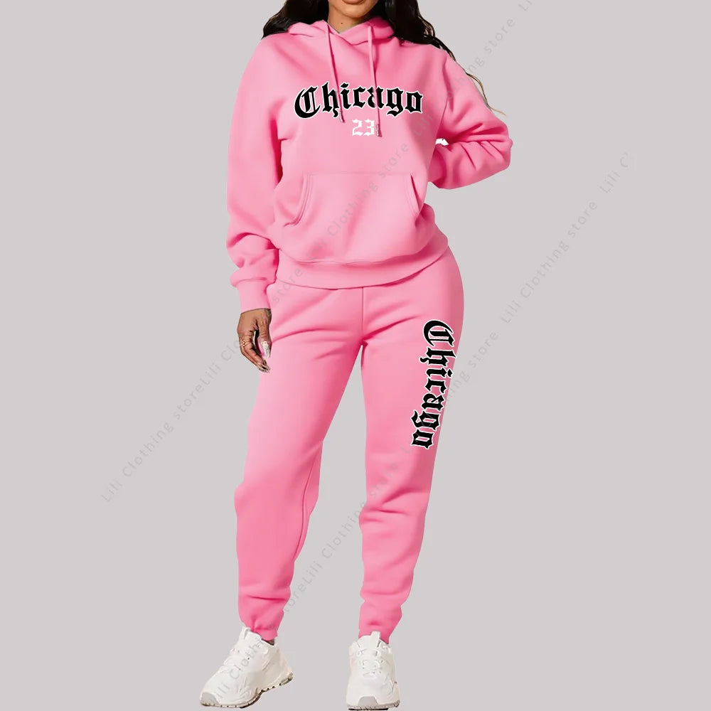 Ensemble Hoodie + Pantalon Femme Chicago — VibeWear