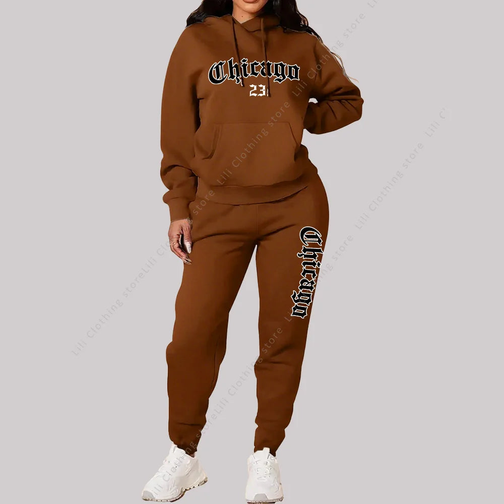 Ensemble Hoodie + Pantalon Femme Chicago — VibeWear