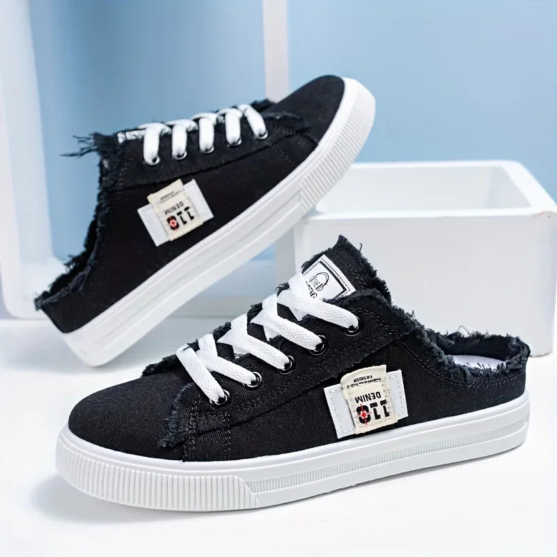 VibeWear™ Sneakers Femme Canvas Plates Bout Rond — Antidérapantes Pointures 34-50