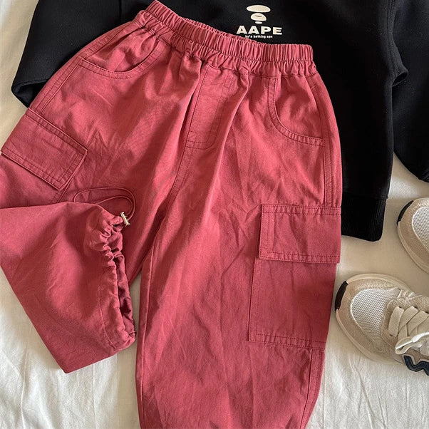 VibeWear™ Pantalon Cargo Enfant Large — Unisexe Toutes Saisons 4-6 Ans
