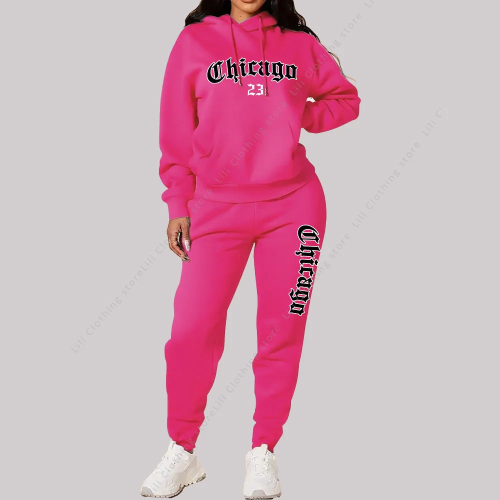 Ensemble Hoodie + Pantalon Femme Chicago — VibeWear