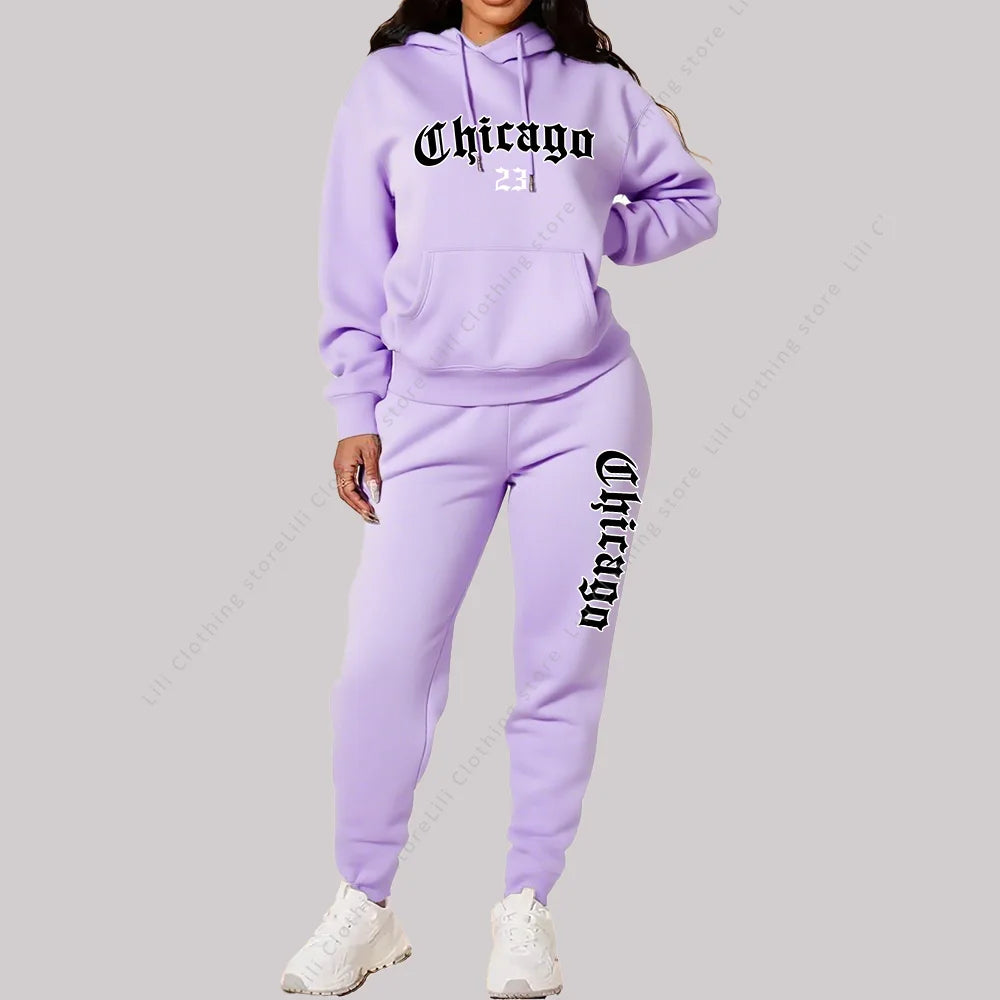 Ensemble Hoodie + Pantalon Femme Chicago — VibeWear