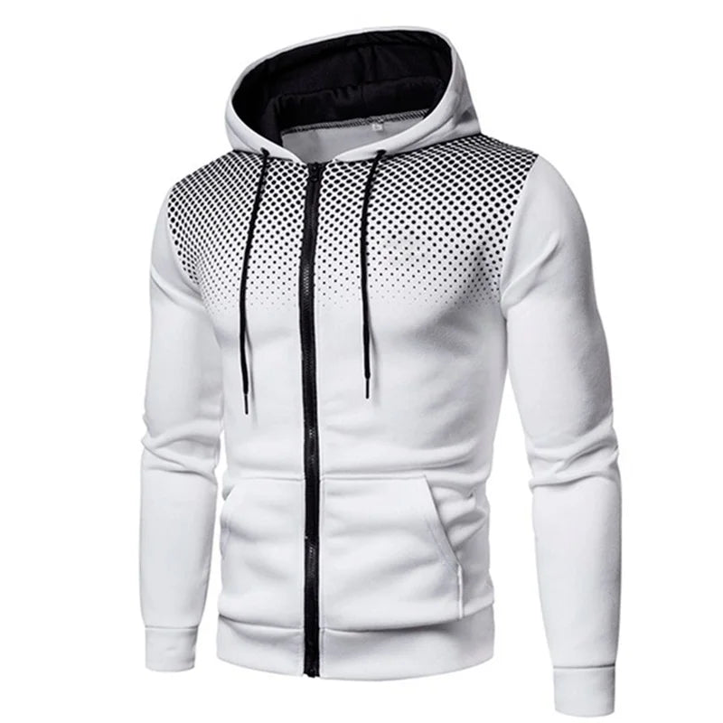 VibeWear™ — Hoodie Zippé Pois Homme
