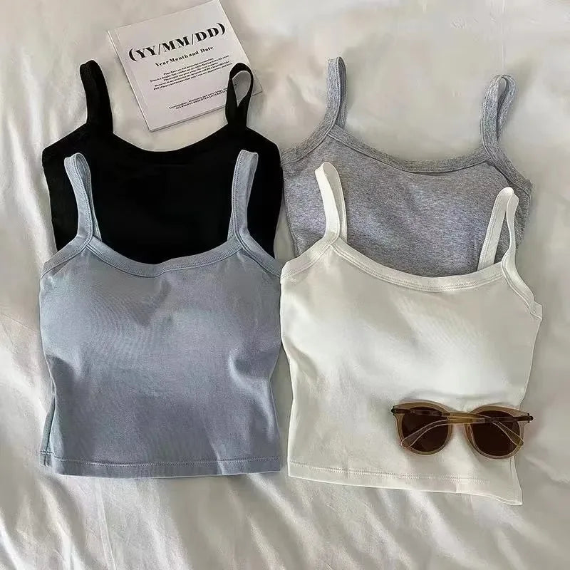 VibeWear™ Caraco Crop Top Femme Sans Manches — Taille Unique Stretch Été