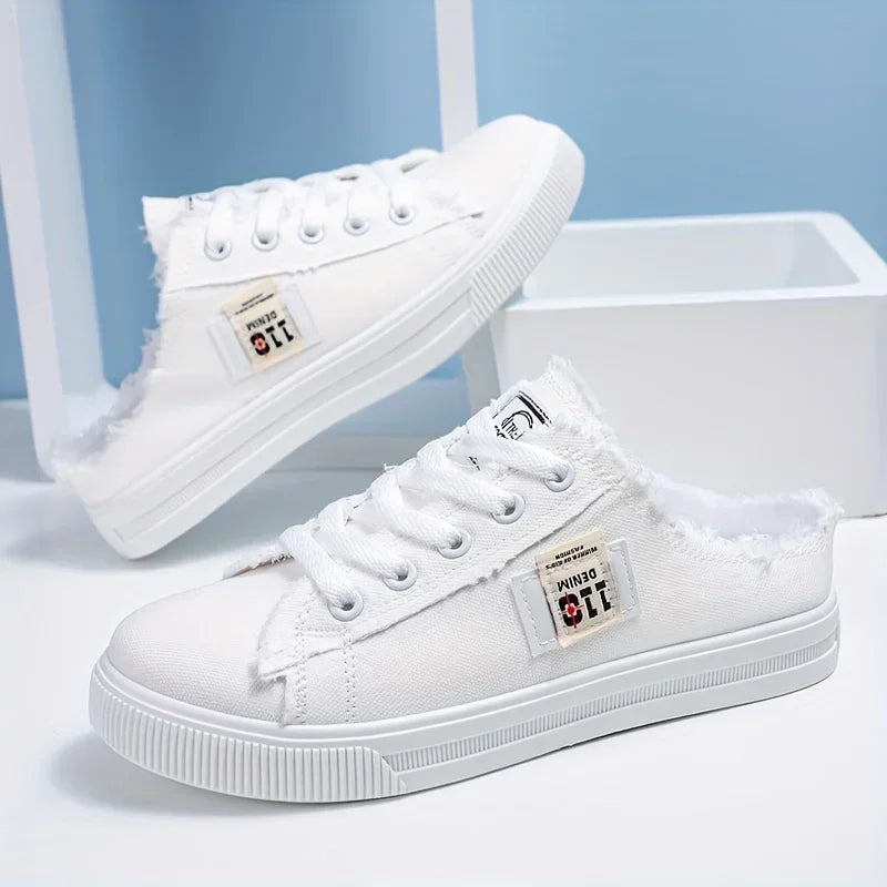 VibeWear™ Sneakers Femme Canvas Plates Bout Rond — Antidérapantes Pointures 34-50