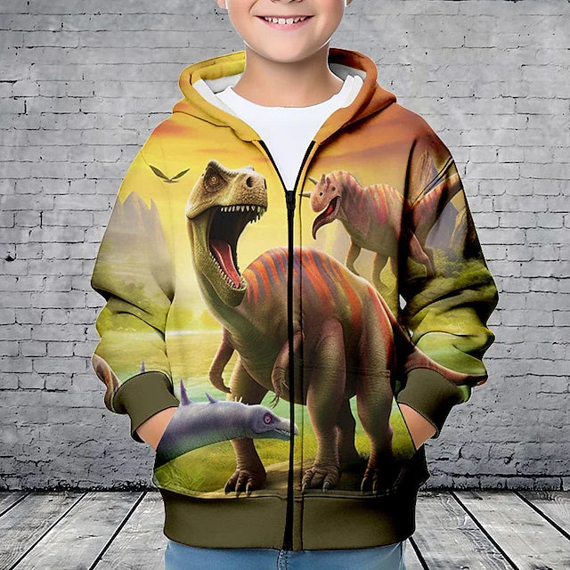 Hoodie Dinosaure 3D Enfant — VibeWear