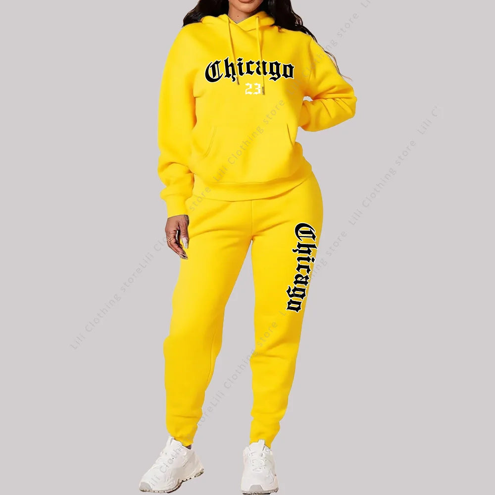 Ensemble Hoodie + Pantalon Femme Chicago — VibeWear