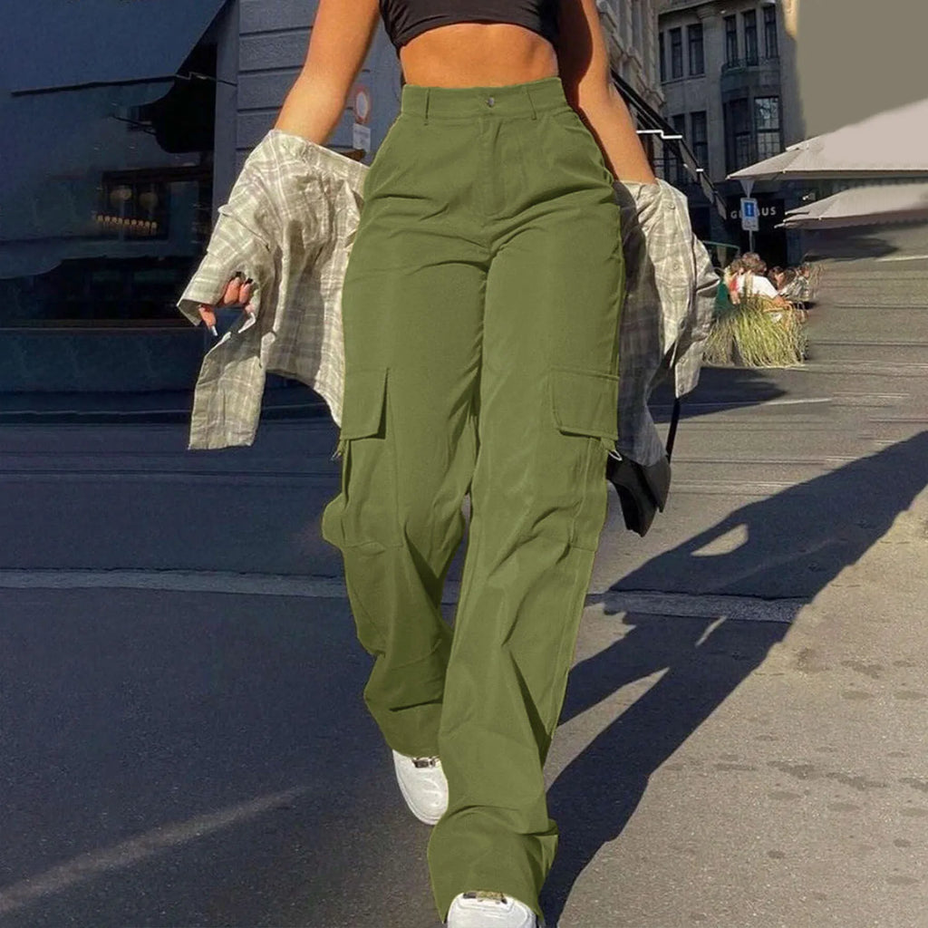 VibeWear™ — Pantalon Cargo Wide Leg Femme
