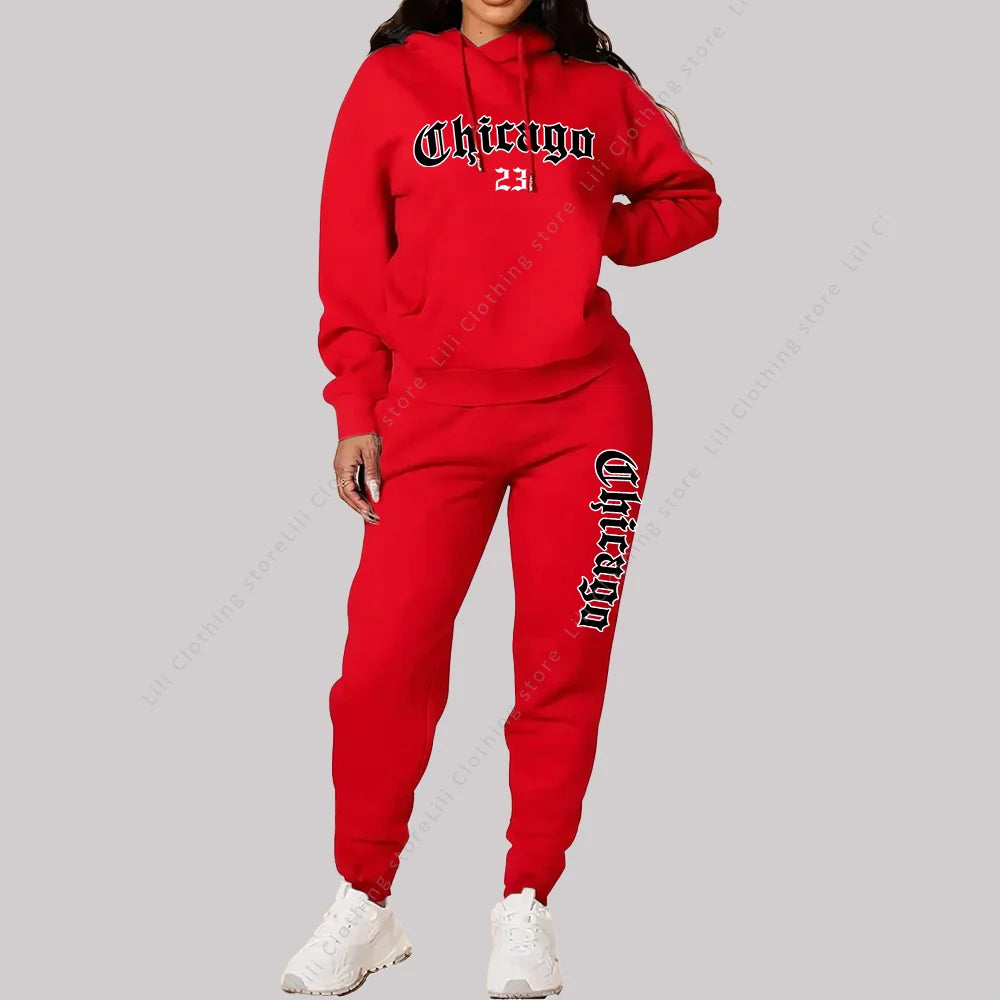 Ensemble Hoodie + Pantalon Femme Chicago — VibeWear