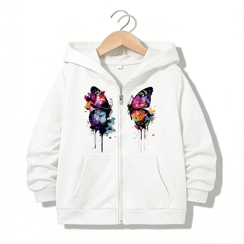 VibeWear™ — Hoodie Zippé Papillon Enfant