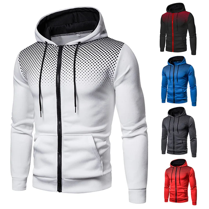 VibeWear™ — Hoodie Zippé Pois Homme