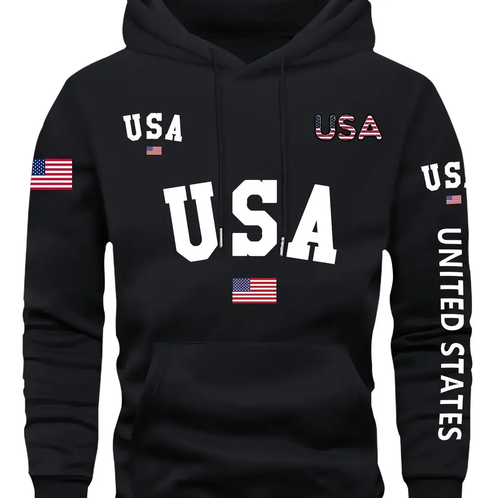 VibeWear™ USA Flag Vintage Hoodie