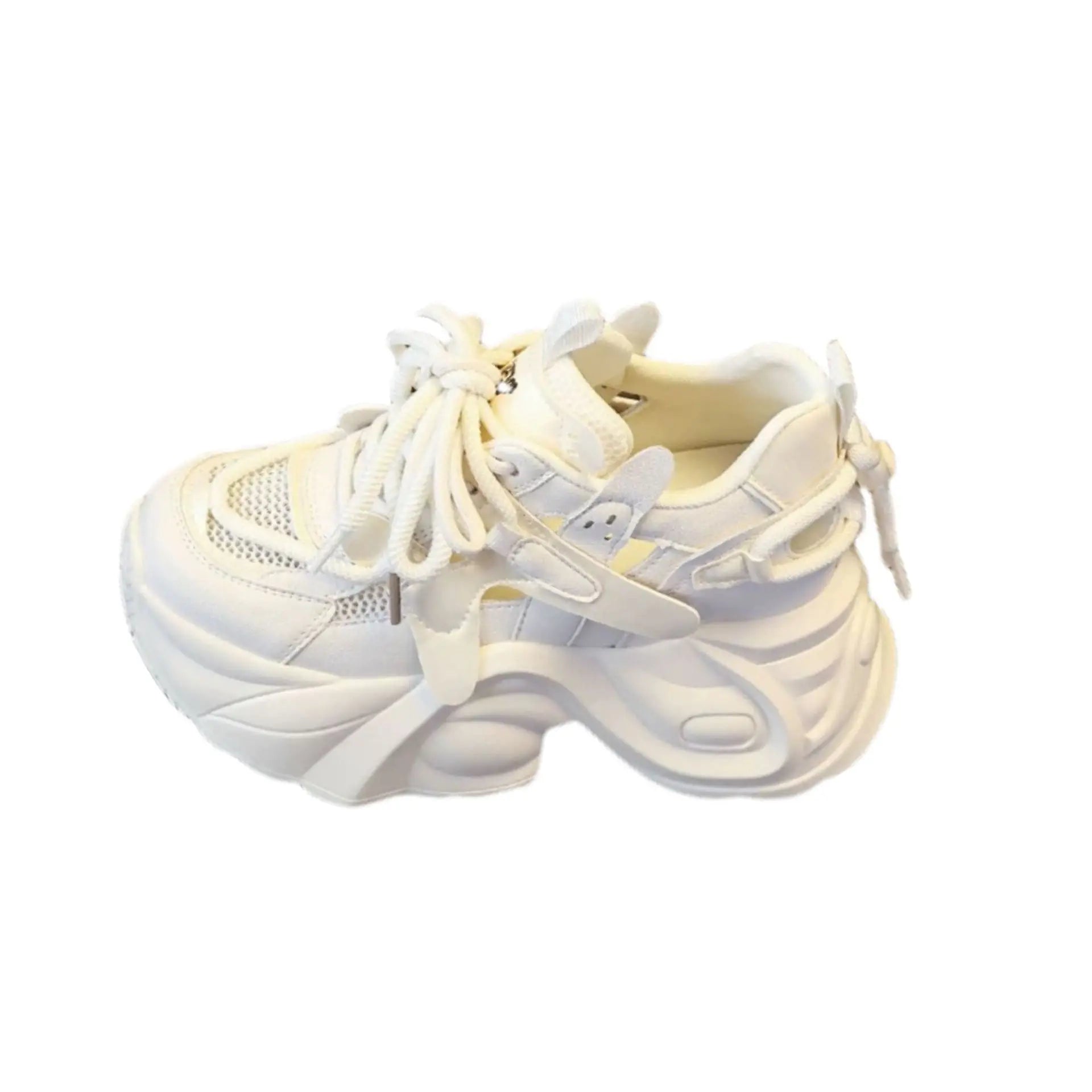 VibeWear™ Sneakers Femme Chunky Blanches — Dad Shoes Semelle Épaisse & Sangles