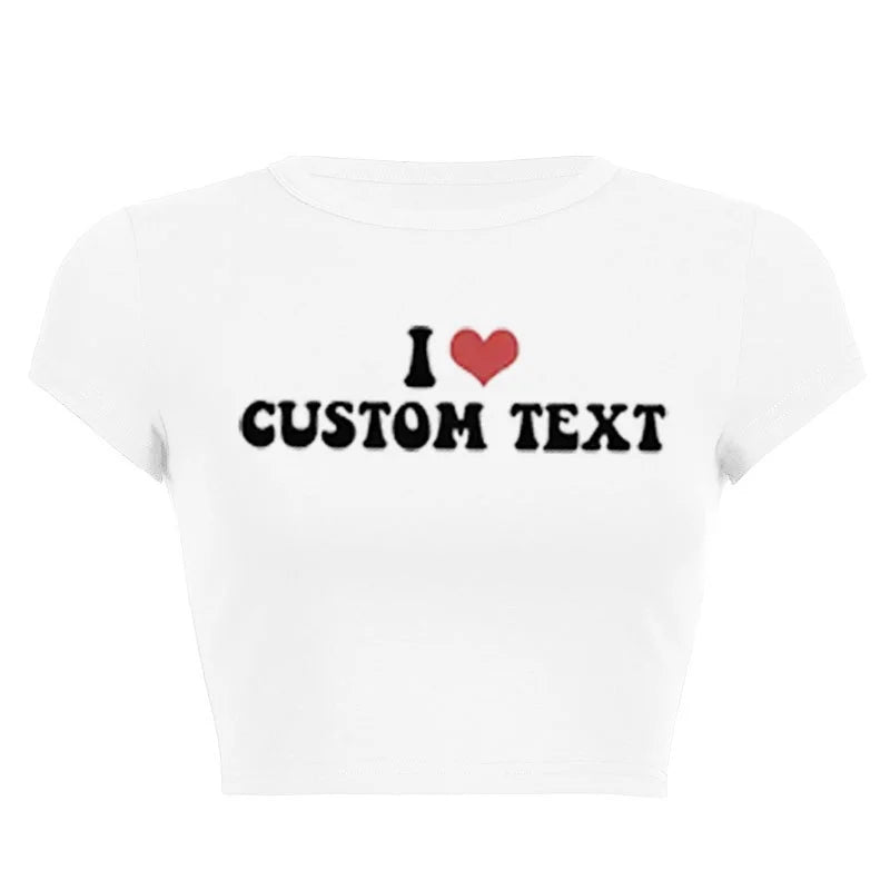 VibeWear™ Crop Top Personnalisé Photo & Logo DIY — Femme Manches Courtes XS-XL