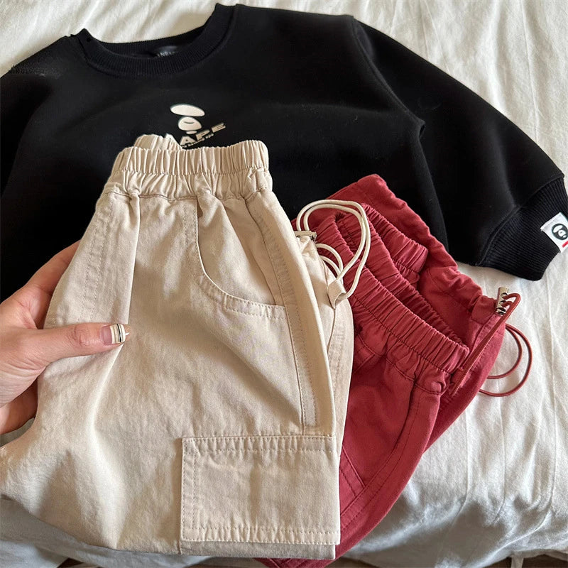 VibeWear™ Pantalon Cargo Enfant Large — Unisexe Toutes Saisons 4-6 Ans