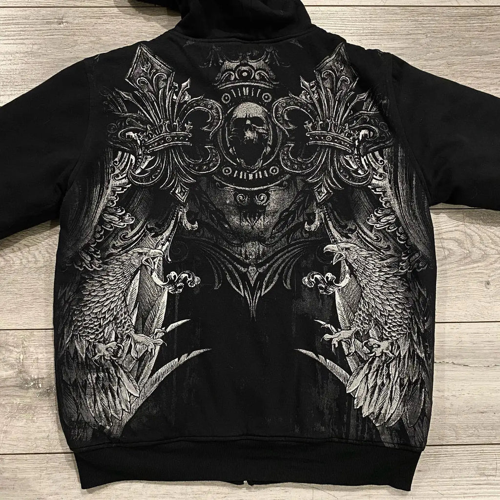 VibeWear™ — Hoodie Tap Out Skull Y2K Unisex