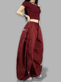 Pantalon Wide Leg Y2K Laçage — VibeWear™