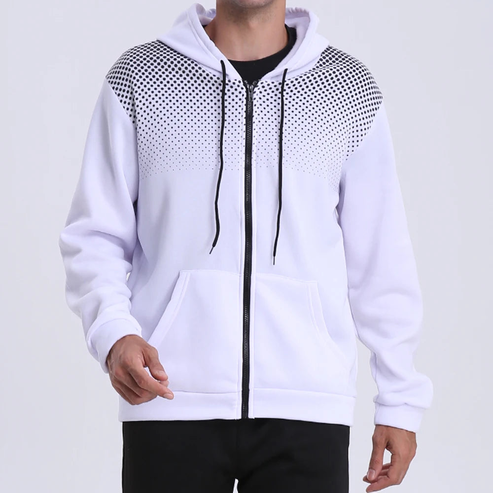 VibeWear™ — Hoodie Zippé Pois Homme