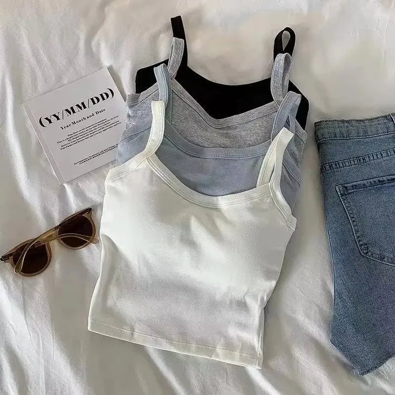 VibeWear™ Caraco Crop Top Femme Sans Manches — Taille Unique Stretch Été